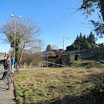Das dritte Thema des GLB-Rundgangs: der Öffentliche Personen-Nahverkehr (ÖPNV), speziell die Verknüpfung von Bus und Bahn am Klein-Gerauer Bahnhof.